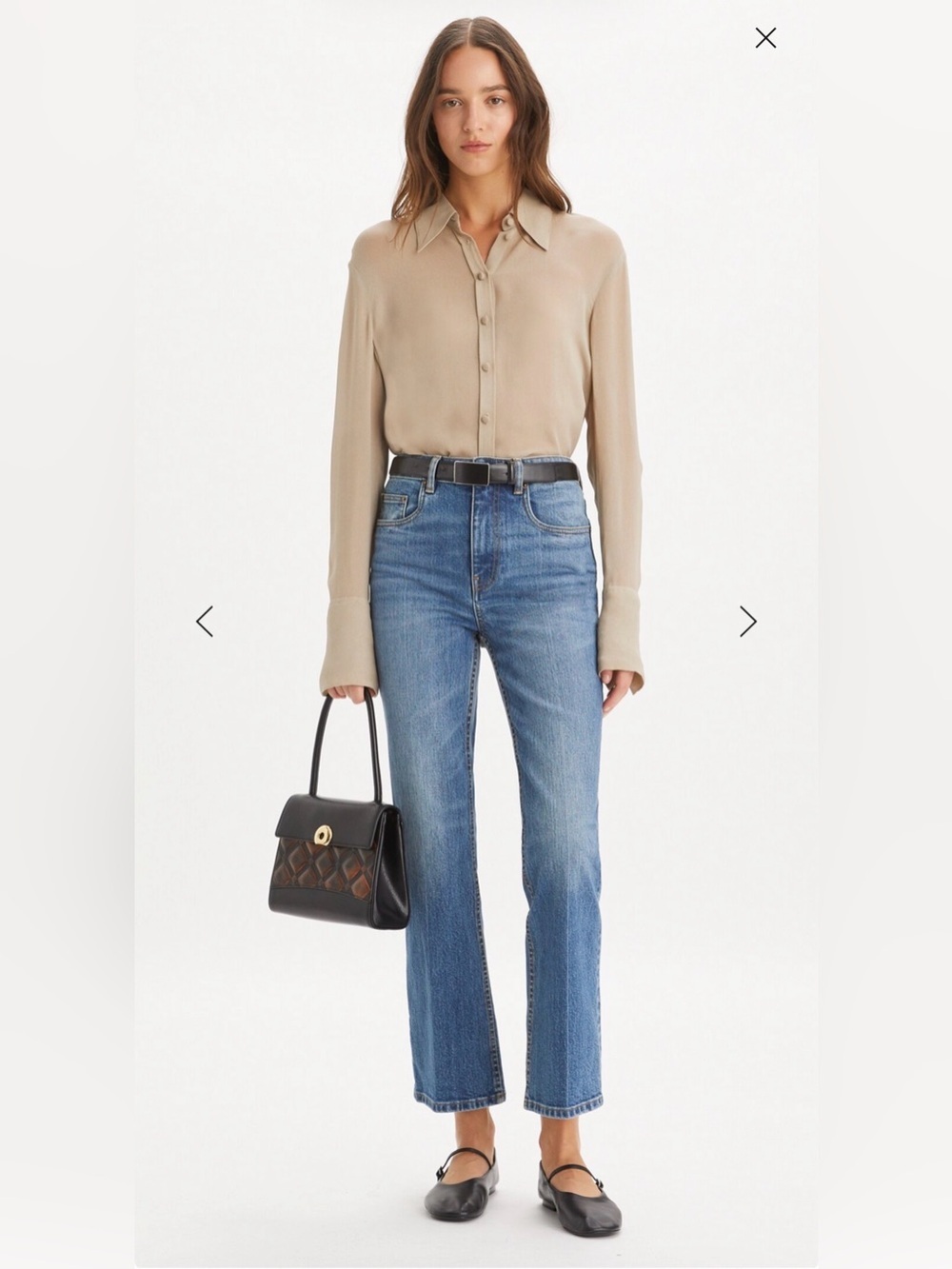 Tory Burch Cropped Wide Leg Jeans Size 28 High Rise Medium Wash Denim